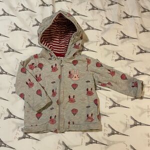 Tom Tailor pink bunny and hot air balloons hooded sweatshirt